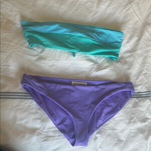 Mara Hoffman Purple and Teal Bikini Set
